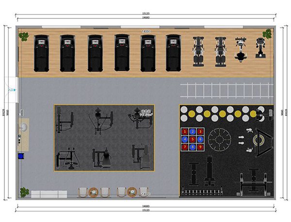 120平方健身房配置方案-广西kaiyun开云电竞健身器材有限公司 120平方健身房配置方案-广西kaiyun开云电竞健身器材有限公司